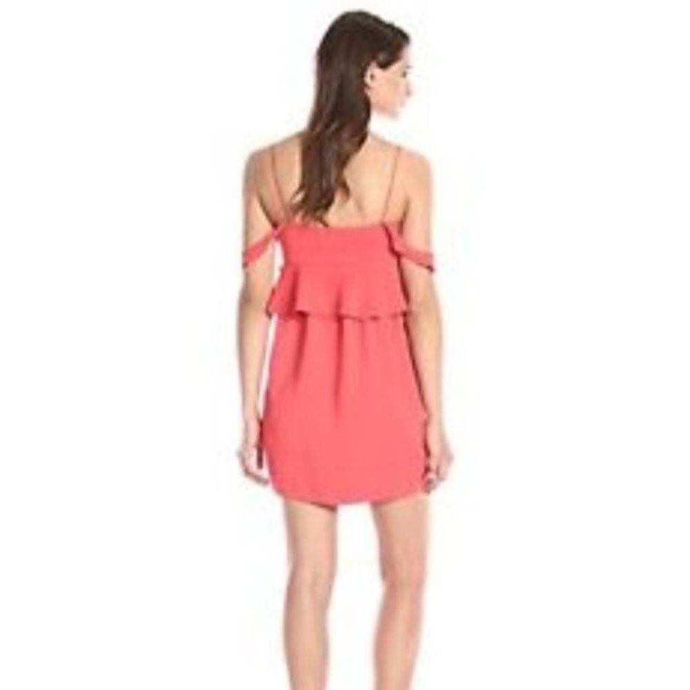 Rachel Zoe Cold Shoulder Empire Ruffle Bridget Dress Pink 6 and 4 NWT 345